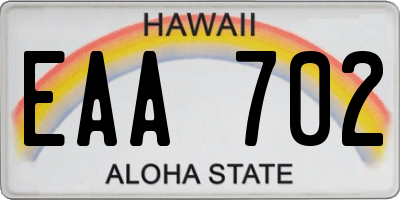 HI license plate EAA702