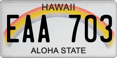 HI license plate EAA703