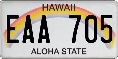 HI license plate EAA705