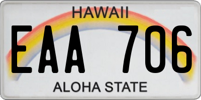HI license plate EAA706