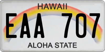 HI license plate EAA707