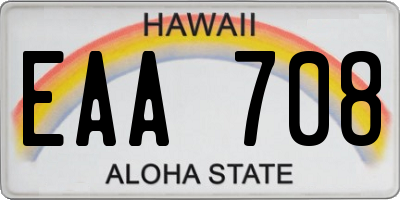 HI license plate EAA708