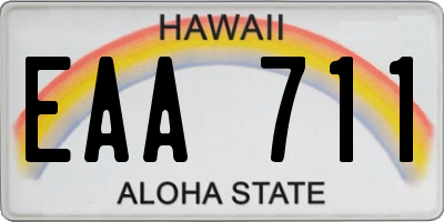 HI license plate EAA711