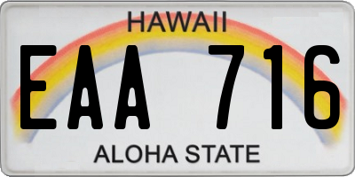 HI license plate EAA716