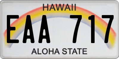 HI license plate EAA717