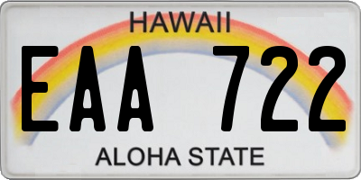 HI license plate EAA722