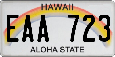 HI license plate EAA723