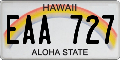 HI license plate EAA727