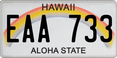 HI license plate EAA733