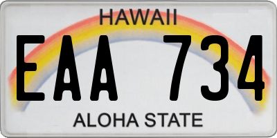 HI license plate EAA734