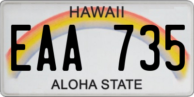 HI license plate EAA735