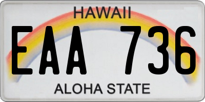 HI license plate EAA736