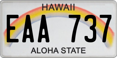 HI license plate EAA737