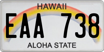 HI license plate EAA738