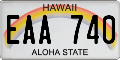 HI license plate EAA740