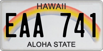 HI license plate EAA741