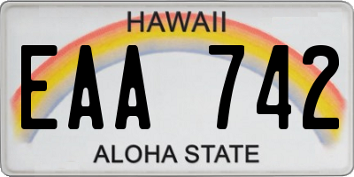 HI license plate EAA742