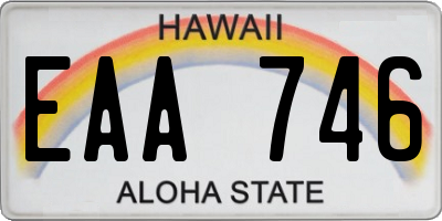 HI license plate EAA746