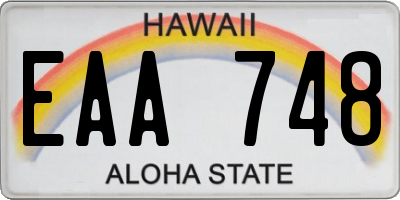 HI license plate EAA748
