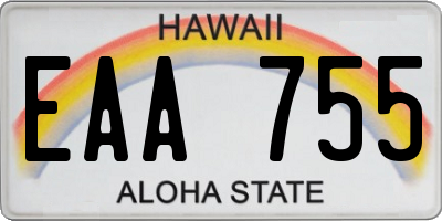 HI license plate EAA755