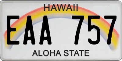 HI license plate EAA757