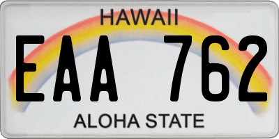 HI license plate EAA762