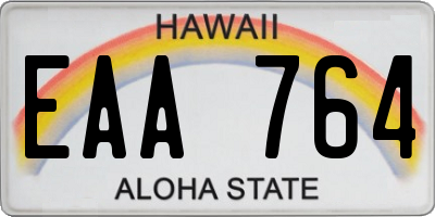 HI license plate EAA764