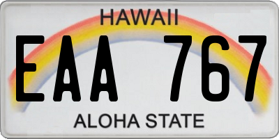 HI license plate EAA767