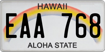 HI license plate EAA768