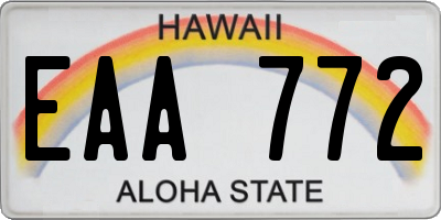 HI license plate EAA772