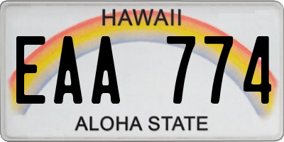 HI license plate EAA774