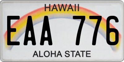 HI license plate EAA776