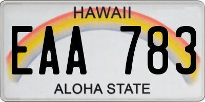 HI license plate EAA783