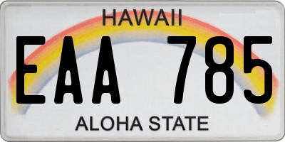 HI license plate EAA785