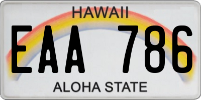 HI license plate EAA786