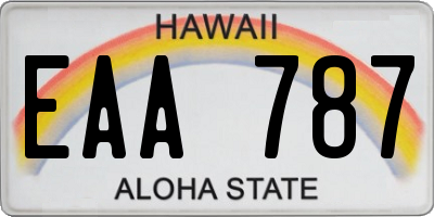 HI license plate EAA787