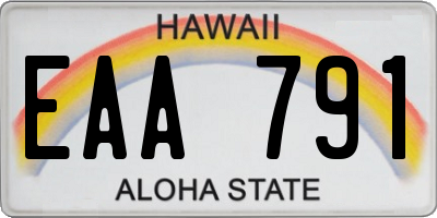 HI license plate EAA791