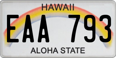 HI license plate EAA793