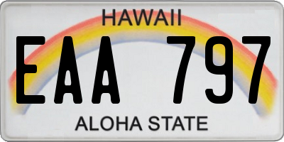 HI license plate EAA797