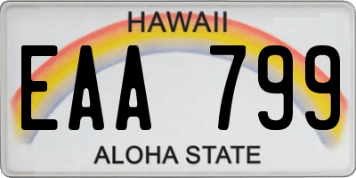 HI license plate EAA799