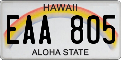 HI license plate EAA805