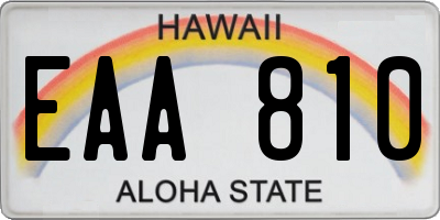 HI license plate EAA810