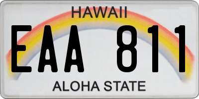 HI license plate EAA811