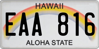 HI license plate EAA816