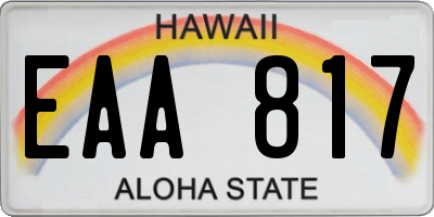 HI license plate EAA817