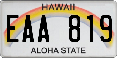 HI license plate EAA819