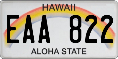 HI license plate EAA822