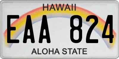 HI license plate EAA824