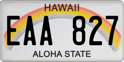 HI license plate EAA827