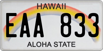 HI license plate EAA833